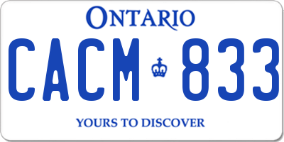 ON license plate CACM833