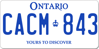 ON license plate CACM843