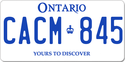 ON license plate CACM845