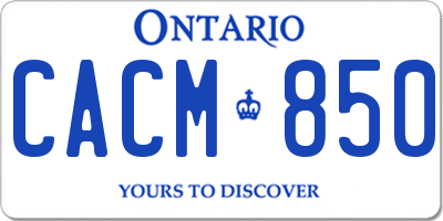 ON license plate CACM850