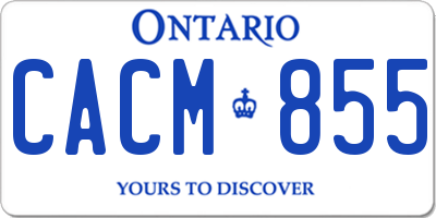 ON license plate CACM855