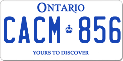 ON license plate CACM856