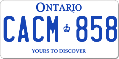 ON license plate CACM858