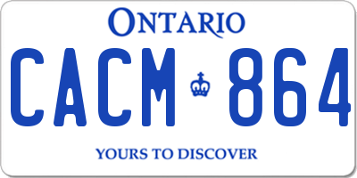 ON license plate CACM864