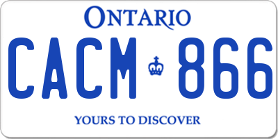 ON license plate CACM866