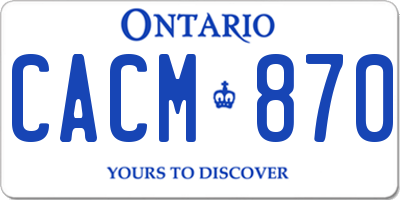 ON license plate CACM870