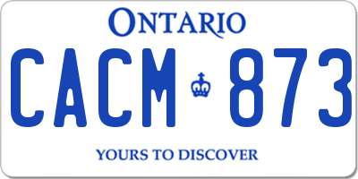 ON license plate CACM873