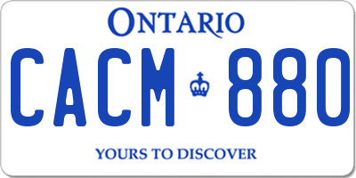 ON license plate CACM880