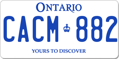 ON license plate CACM882