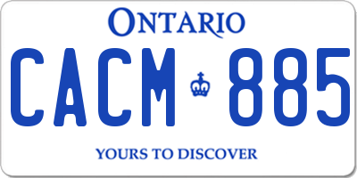 ON license plate CACM885