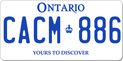 ON license plate CACM886