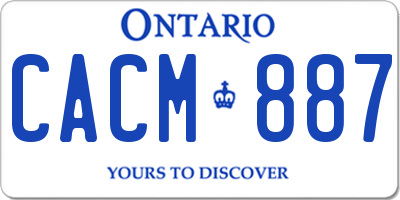 ON license plate CACM887