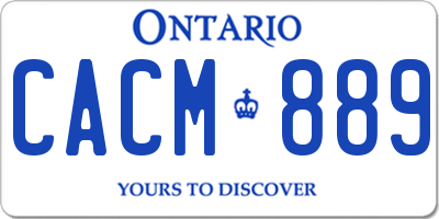 ON license plate CACM889