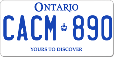 ON license plate CACM890