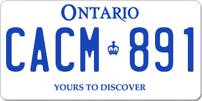 ON license plate CACM891