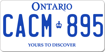 ON license plate CACM895