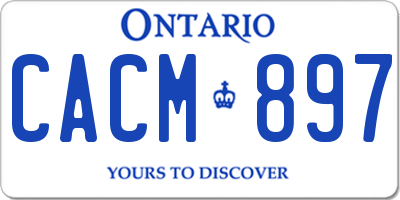 ON license plate CACM897