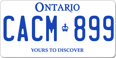 ON license plate CACM899