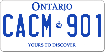 ON license plate CACM901