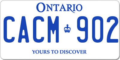 ON license plate CACM902