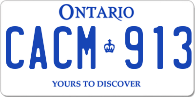 ON license plate CACM913