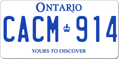 ON license plate CACM914