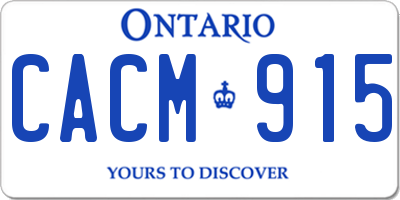 ON license plate CACM915