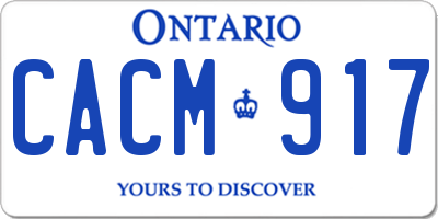 ON license plate CACM917