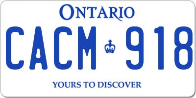 ON license plate CACM918