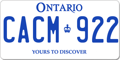 ON license plate CACM922