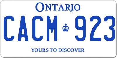 ON license plate CACM923