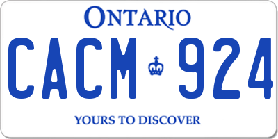 ON license plate CACM924