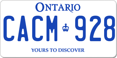 ON license plate CACM928