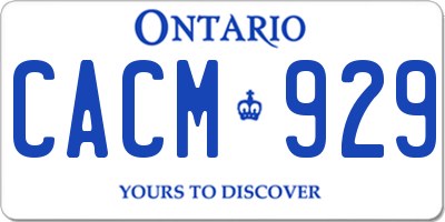 ON license plate CACM929