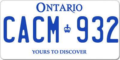 ON license plate CACM932