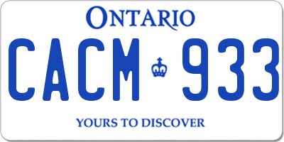 ON license plate CACM933