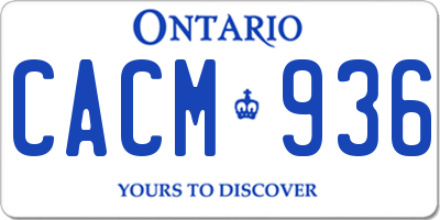 ON license plate CACM936