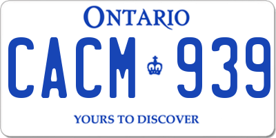 ON license plate CACM939