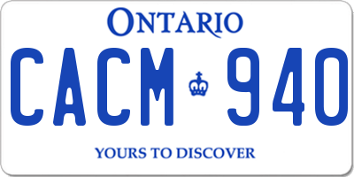 ON license plate CACM940