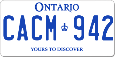 ON license plate CACM942