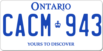 ON license plate CACM943