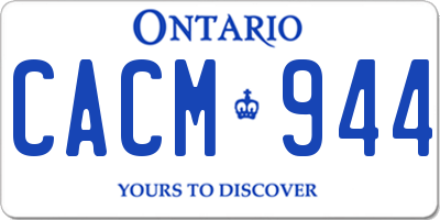 ON license plate CACM944