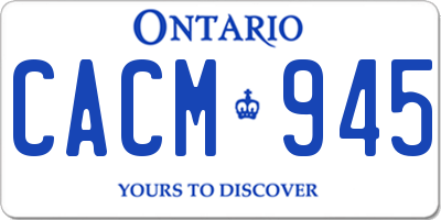 ON license plate CACM945