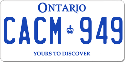 ON license plate CACM949