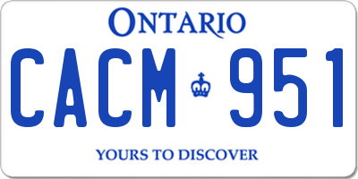 ON license plate CACM951