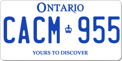 ON license plate CACM955