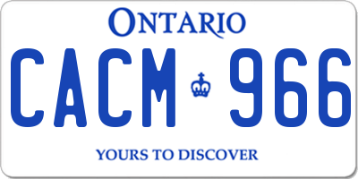 ON license plate CACM966