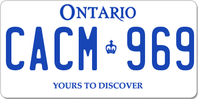 ON license plate CACM969