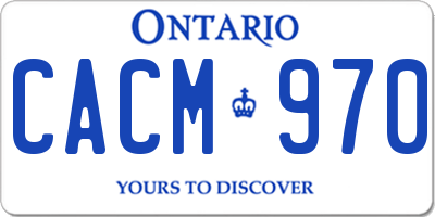 ON license plate CACM970