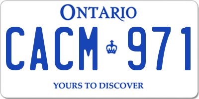 ON license plate CACM971